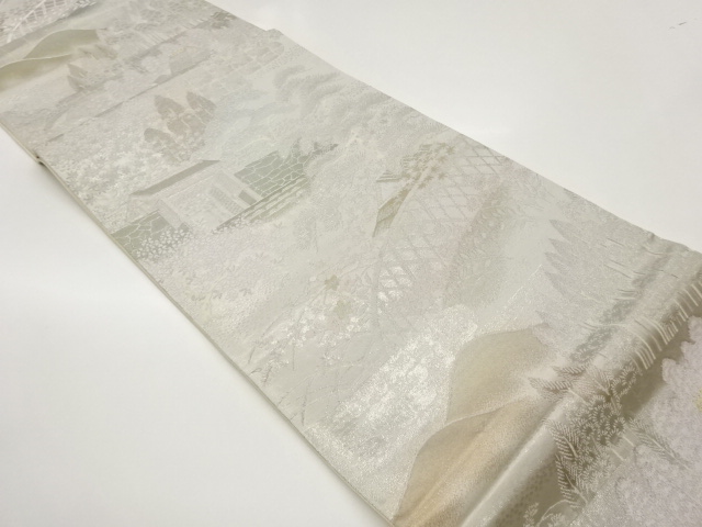 JAPANESE FUKURO OBI / WOVEN AUTUMN FLOWERS